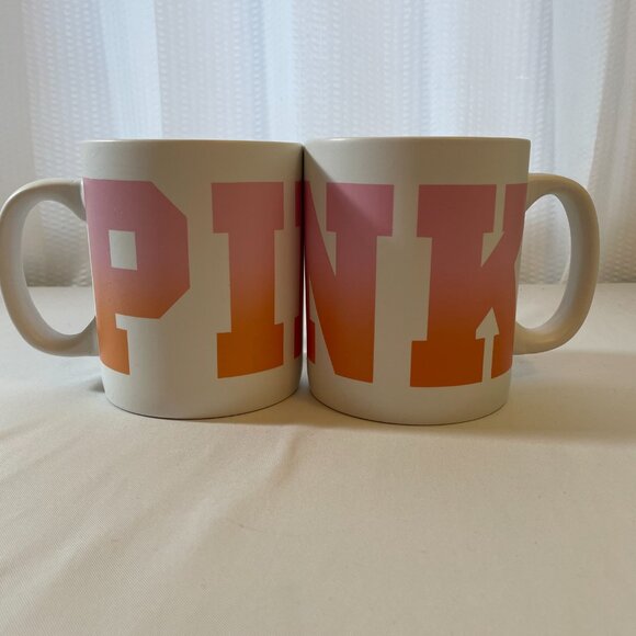Victoria's Secret PINK Mug Set Oversized 29.76 0z Lot/Bundle of 2 Coffee Mugs - Picture 1 of 5